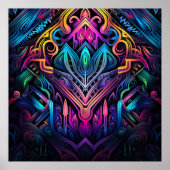 Grafitti art fall bladeren leeuwenprint poster (Voorkant)