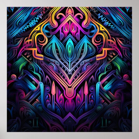 Grafitti art fall bladeren leeuwenprint poster (Voorkant)