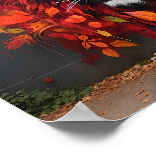 Grafitti art fall bladeren leeuwenprint poster (Hoek)