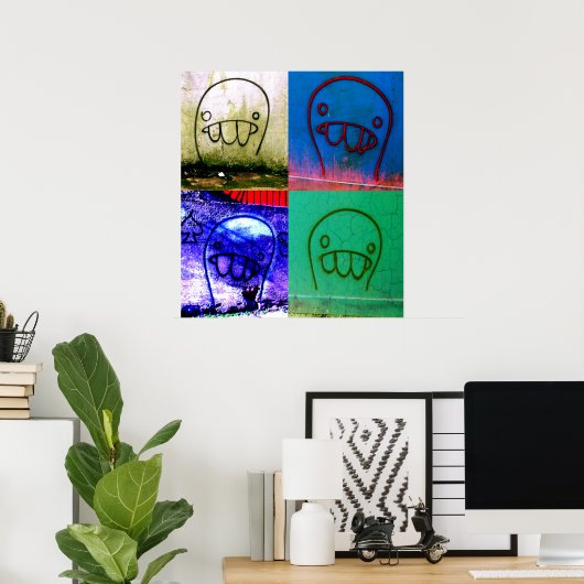 Grafitti Characters Canvas Poster (Thuiskantoor)