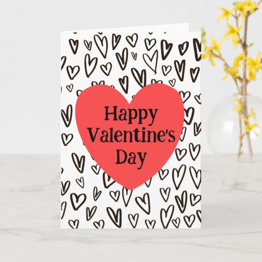 Grafitti Heart Valetine's Day Kaart (Gele Bloem)