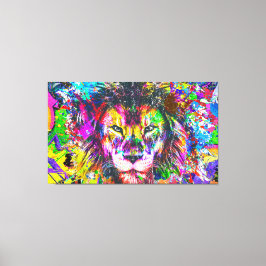 Grafitti Lion Canvas Afdruk