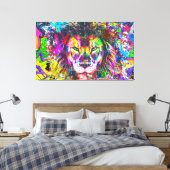 Grafitti Lion Canvas Afdruk (Insitu (Slaapkamer))