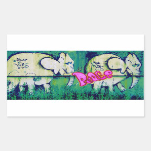 grafitti - olifanten rechthoekige sticker