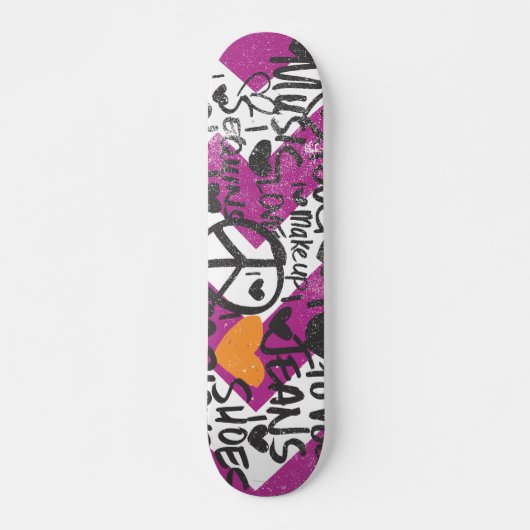 Grafitti Oranje Persoonlijk Skateboard (Voorkant)