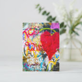 Grafitti Rock Heart Briefkaart (Staand voorkant)