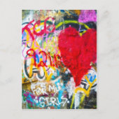 Grafitti Rock Heart Briefkaart (Voorkant)