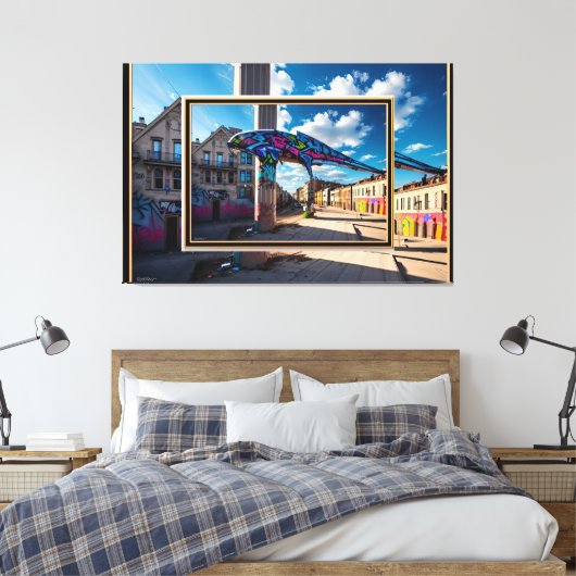 Grafitti Stadt Canvas Afdruk (Insitu (Slaapkamer))