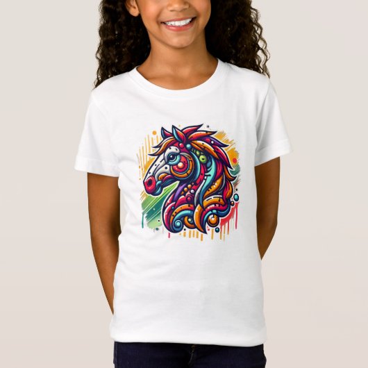 Grafity paard kleurrijk t-shirt (Voorkant)