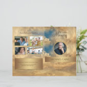 Grafmap Uitvaartprogramma Template Gouden Lucht (Staand voorkant)