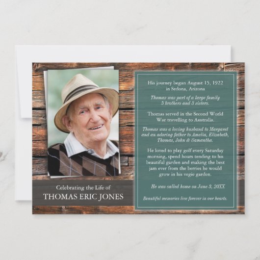 grafmonument | Viering van het leven Dank u Kaart (Voorkant)