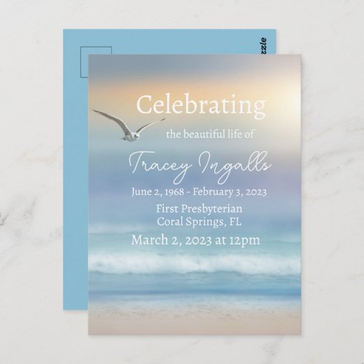 Grafrede Oceaan Zonsondergang Zeemeeuw Briefkaart (Voorkant / Achterkant)