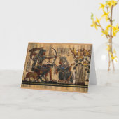 Grafschildering op papyrus kaart (Gele Bloem)