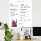 Grafschrift Gedicht Aangepaste Herdenking Poster (Thuiskantoor)