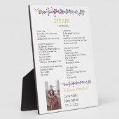Grafschrift Gedicht Aangepaste Herdenking Tafelbla Fotoplaat (Zijkant)