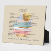 Grafschrift Gedicht II | Aanpasbare Herdenking  Fotoplaat (Zijkant)