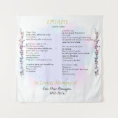 Grafschrift Gedicht Watercolor Herdenking Wandkleed (Voorkant)