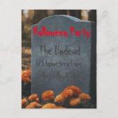 Grafsteen en schedel briefkaart (Voorkant)