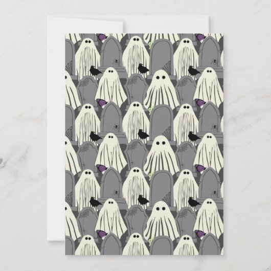 Grafsteen Grafische Custom Halloween Party Kaart (Achterkant)