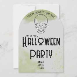 Grafsteen Halloween-feestuitnodiging Kaart