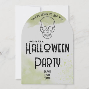 Grafsteen Halloween-feestuitnodiging Kaart