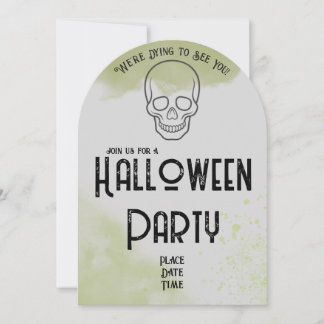 Grafsteen Halloween-feestuitnodiging Kaart