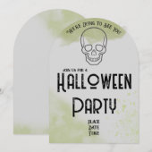 Grafsteen Halloween-feestuitnodiging Kaart (Voorkant / Achterkant)