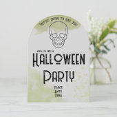 Grafsteen Halloween-feestuitnodiging Kaart (Staand voorkant)