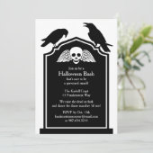 Grafsteen Halloween Party Uitnodiging (Staand voorkant)