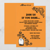 Grafsteen Halloween Uitnodiging (Voorkant / Achterkant)