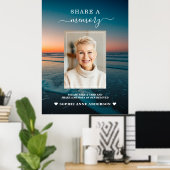 Grafsteen met herinneringsmuur voor Ocean Sunset F Poster (Thuiskantoor)