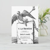 Grafsteen RIP Twintigers 20s Grappige 30e Verjaard Kaart (Staand voorkant)