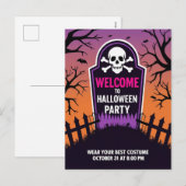 Grafsteen Schedel Halloween Feest Feestdagenkaart (Voorkant / Achterkant)