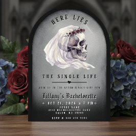 Grafsteen Skull RIP Enkele Leven Bachelorette Fees Kaart