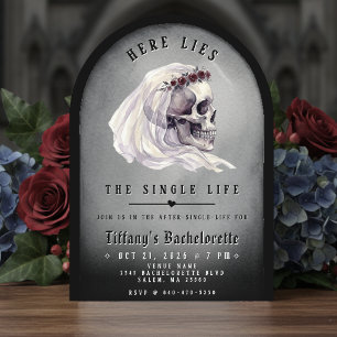 Grafsteen Skull RIP Enkele Leven Bachelorette Fees Kaart