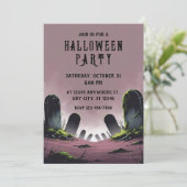 Grafstenen Halloween Party Kaart (Staand voorkant)