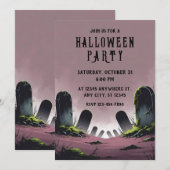 Grafstenen Halloween Party Kaart (Voorkant / Achterkant)