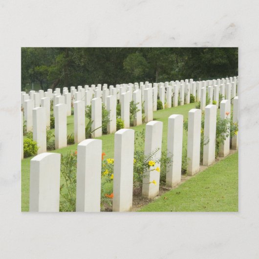 Grafstenen op een oorlogsbegraafplaats briefkaart (Voorkant)