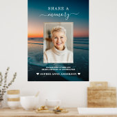 Grafteken 'Ocean Sunset Funeral Share a Memory' Poster (Keuken)
