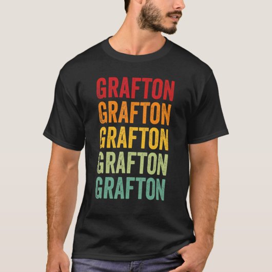Grafton County New Hampshire Rainbow Text Design T-shirt (Voorkant)