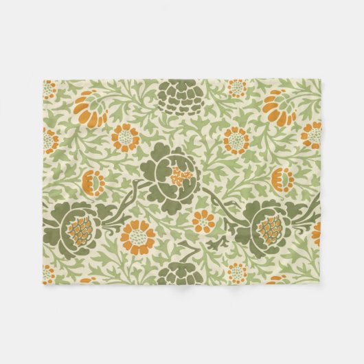 Grafton Pattern (door William Morris) Fleece Deken (Voorkant (Horizontaal))