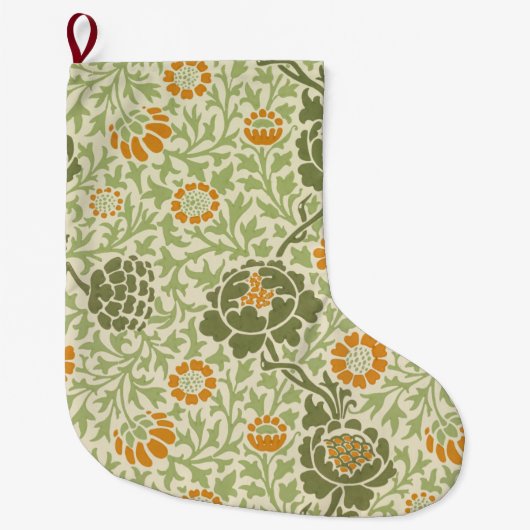 Grafton Pattern (door William Morris) Grote Kerstsok (Voorkant)