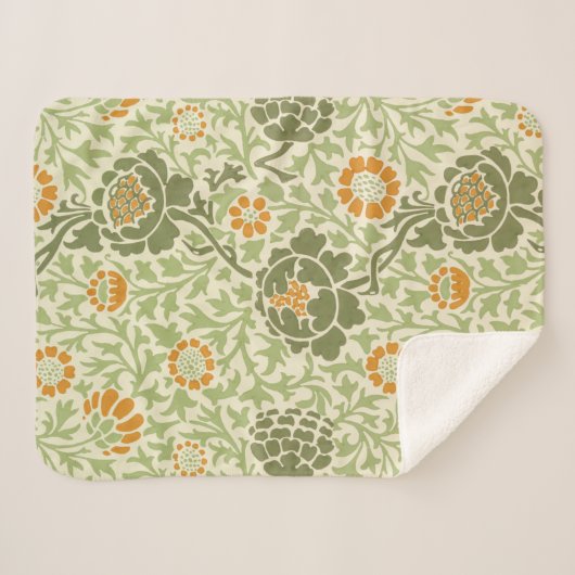 Grafton Pattern (door William Morris) Sherpa Deken (Voorkant (horizontaal))