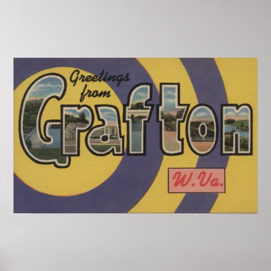 Grafton, West Virginia - Grote Letter-scènes Poster (Voorkant)