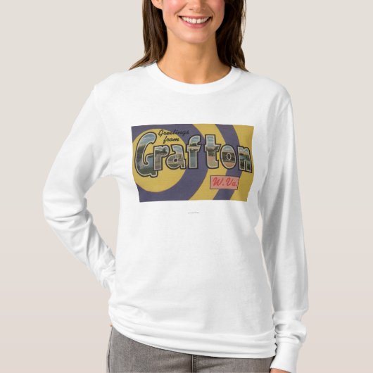 Grafton, West Virginia - Grote Letter-scènes T-shirt (Voorkant)