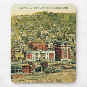 Grafton, WV: B&O-station, Willard Hotel Muismat