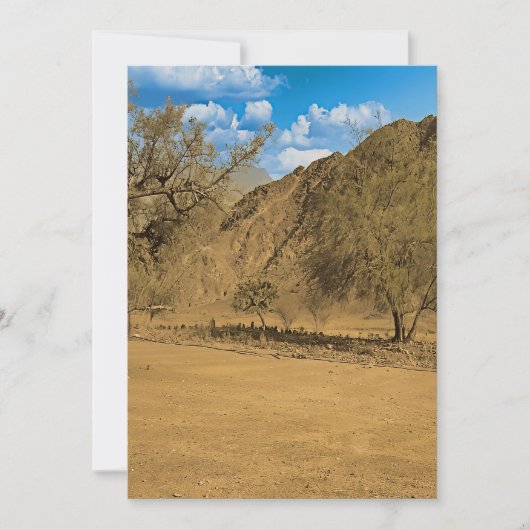 Grafveld in de Hajar bergen van de VAE Feestdagenkaart (Voorkant)