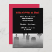 Grafveld voor griezelige begraafplaats gothic Hall Uitnodiging Briefkaart (Voorkant / Achterkant)