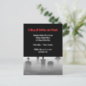 Grafveld voor griezelige begraafplaats gothic Hall Uitnodiging Briefkaart (Staand voorkant)