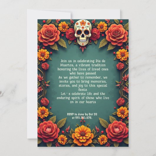 💀🎉 Grafverwachtingen, de Día de los Muertos Kaart (Achterkant)